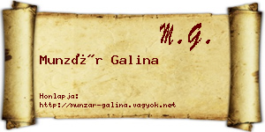 Munzár Galina névjegykártya